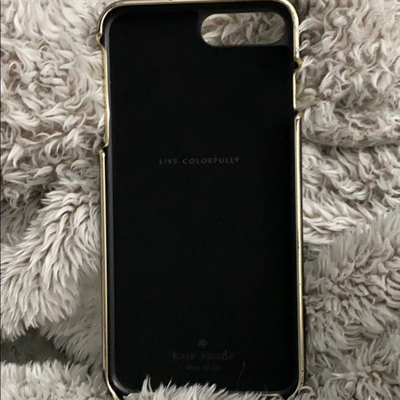 Kate Spade Black Saffiano Gold Plate iPhone case - Picture 6 of 7